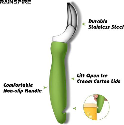 Ice Cream Scoop Stainless Steel with Comfortable Handle, Ice Cream Scooper Heavy Duty, Ice Cream Spade Great for Spooning Frozen Hard Gelato and Sorbet, Cookie Dough, Melon, Purple