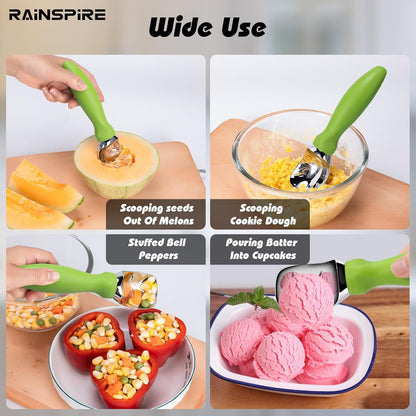 Ice Cream Scoop Stainless Steel with Comfortable Handle, Ice Cream Scooper Heavy Duty, Ice Cream Spade Great for Spooning Frozen Hard Gelato and Sorbet, Cookie Dough, Melon, Purple