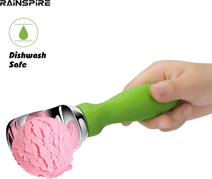 Ice Cream Scoop Stainless Steel with Comfortable Handle, Ice Cream Scooper Heavy Duty, Ice Cream Spade Great for Spooning Frozen Hard Gelato and Sorbet, Cookie Dough, Melon, Purple