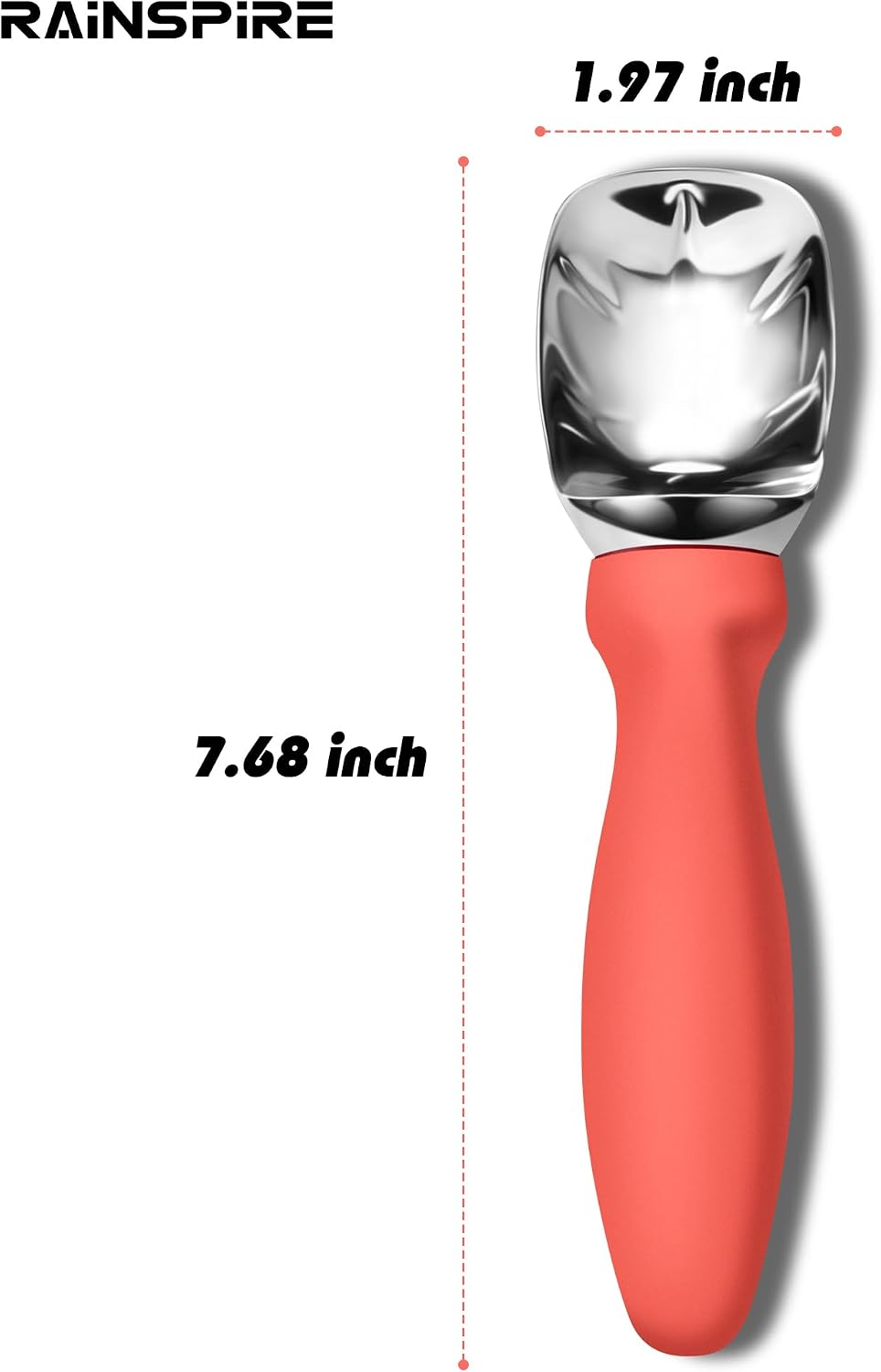 Ice Cream Scoop Stainless Steel with Comfortable Handle, Ice Cream Scooper Heavy Duty, Ice Cream Spade Great for Spooning Frozen Hard Gelato and Sorbet, Cookie Dough, Melon, Purple