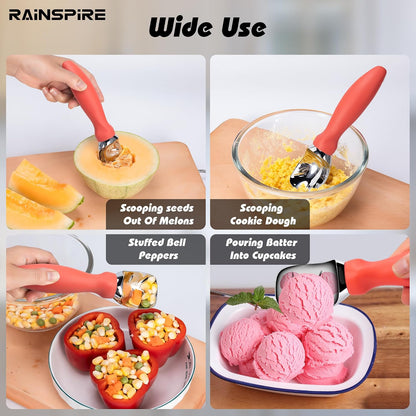 Ice Cream Scoop Stainless Steel with Comfortable Handle, Ice Cream Scooper Heavy Duty, Ice Cream Spade Great for Spooning Frozen Hard Gelato and Sorbet, Cookie Dough, Melon, Purple