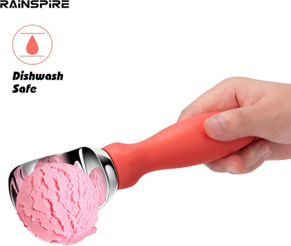 Ice Cream Scoop Stainless Steel with Comfortable Handle, Ice Cream Scooper Heavy Duty, Ice Cream Spade Great for Spooning Frozen Hard Gelato and Sorbet, Cookie Dough, Melon, Purple