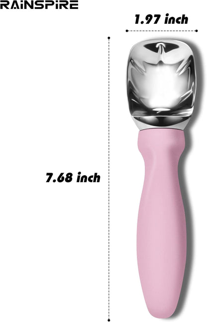 Ice Cream Scoop Stainless Steel with Comfortable Handle, Ice Cream Scooper Heavy Duty, Ice Cream Spade Great for Spooning Frozen Hard Gelato and Sorbet, Cookie Dough, Melon, Purple