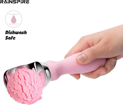 Ice Cream Scoop Stainless Steel with Comfortable Handle, Ice Cream Scooper Heavy Duty, Ice Cream Spade Great for Spooning Frozen Hard Gelato and Sorbet, Cookie Dough, Melon, Purple