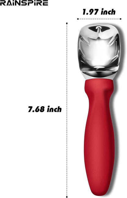 Ice Cream Scoop Stainless Steel with Comfortable Handle, Ice Cream Scooper Heavy Duty, Ice Cream Spade Great for Spooning Frozen Hard Gelato and Sorbet, Cookie Dough, Melon, Purple