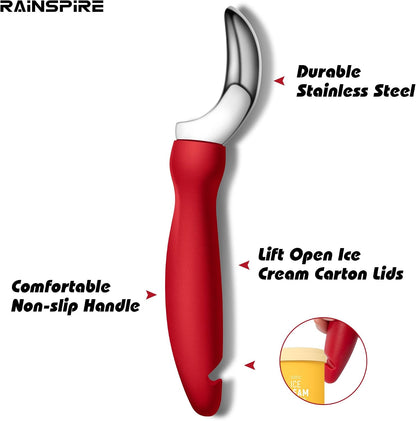 Ice Cream Scoop Stainless Steel with Comfortable Handle, Ice Cream Scooper Heavy Duty, Ice Cream Spade Great for Spooning Frozen Hard Gelato and Sorbet, Cookie Dough, Melon, Purple