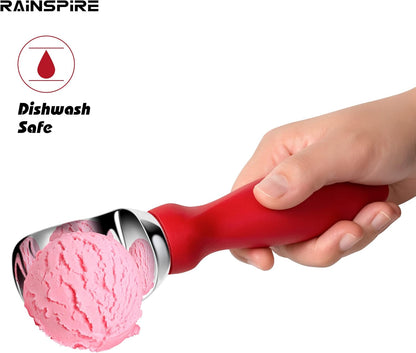 Ice Cream Scoop Stainless Steel with Comfortable Handle, Ice Cream Scooper Heavy Duty, Ice Cream Spade Great for Spooning Frozen Hard Gelato and Sorbet, Cookie Dough, Melon, Purple