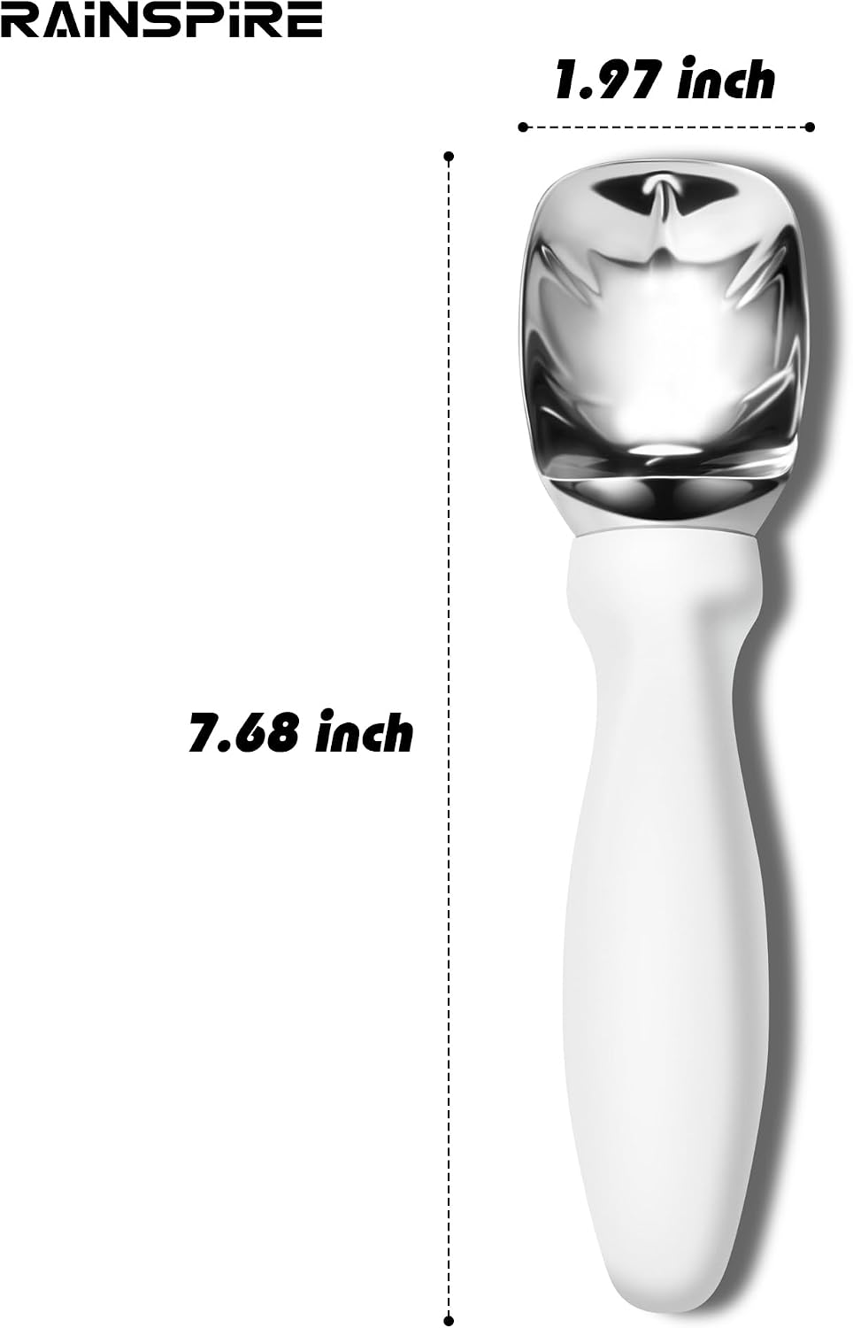 Ice Cream Scoop Stainless Steel with Comfortable Handle, Ice Cream Scooper Heavy Duty, Ice Cream Spade Great for Spooning Frozen Hard Gelato and Sorbet, Cookie Dough, Melon, Purple