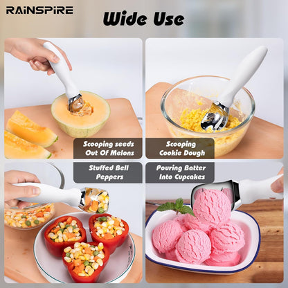 Ice Cream Scoop Stainless Steel with Comfortable Handle, Ice Cream Scooper Heavy Duty, Ice Cream Spade Great for Spooning Frozen Hard Gelato and Sorbet, Cookie Dough, Melon, Purple