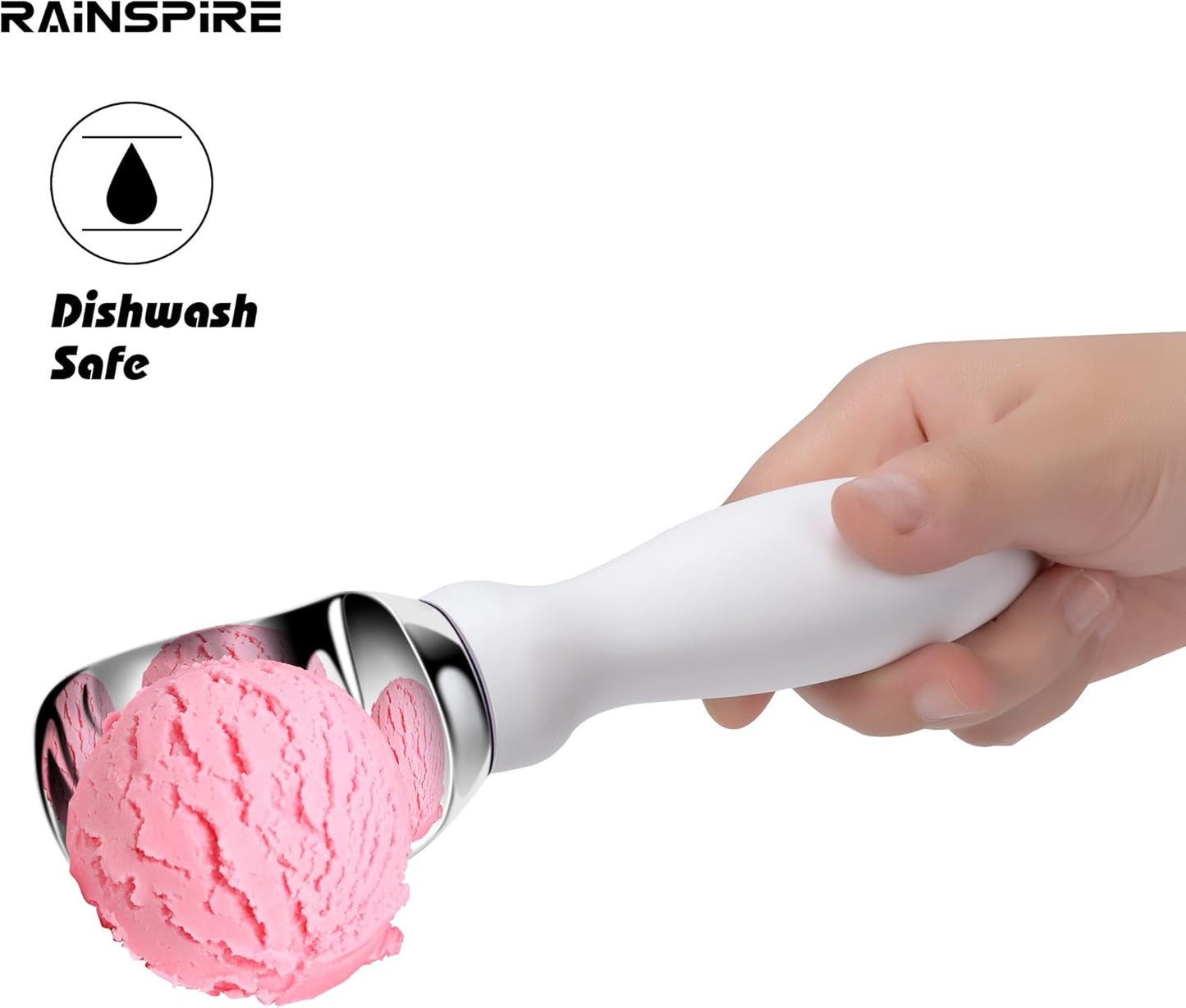 Ice Cream Scoop Stainless Steel with Comfortable Handle, Ice Cream Scooper Heavy Duty, Ice Cream Spade Great for Spooning Frozen Hard Gelato and Sorbet, Cookie Dough, Melon, Purple
