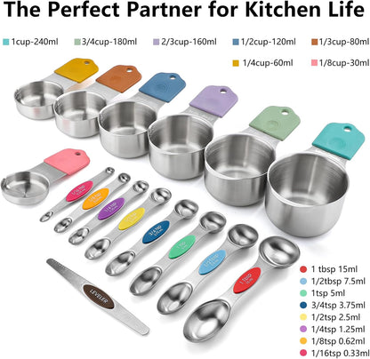 Magnetic Measuring Cups&Spoons Measuring Cup Double Sided Measuring Spoon