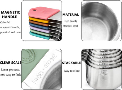 Magnetic Measuring Cups&Spoons Measuring Cup Double Sided Measuring Spoon