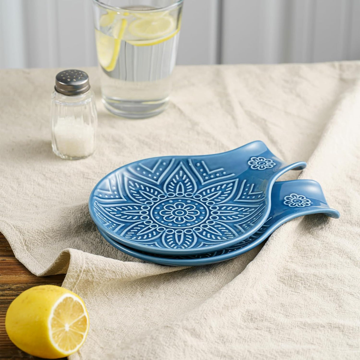 Ceramic Spoon Rest, 7.48 Inches Spoon Holder for Kitchen Counter, Kitchen Accessories, Dishwasher Safe, White