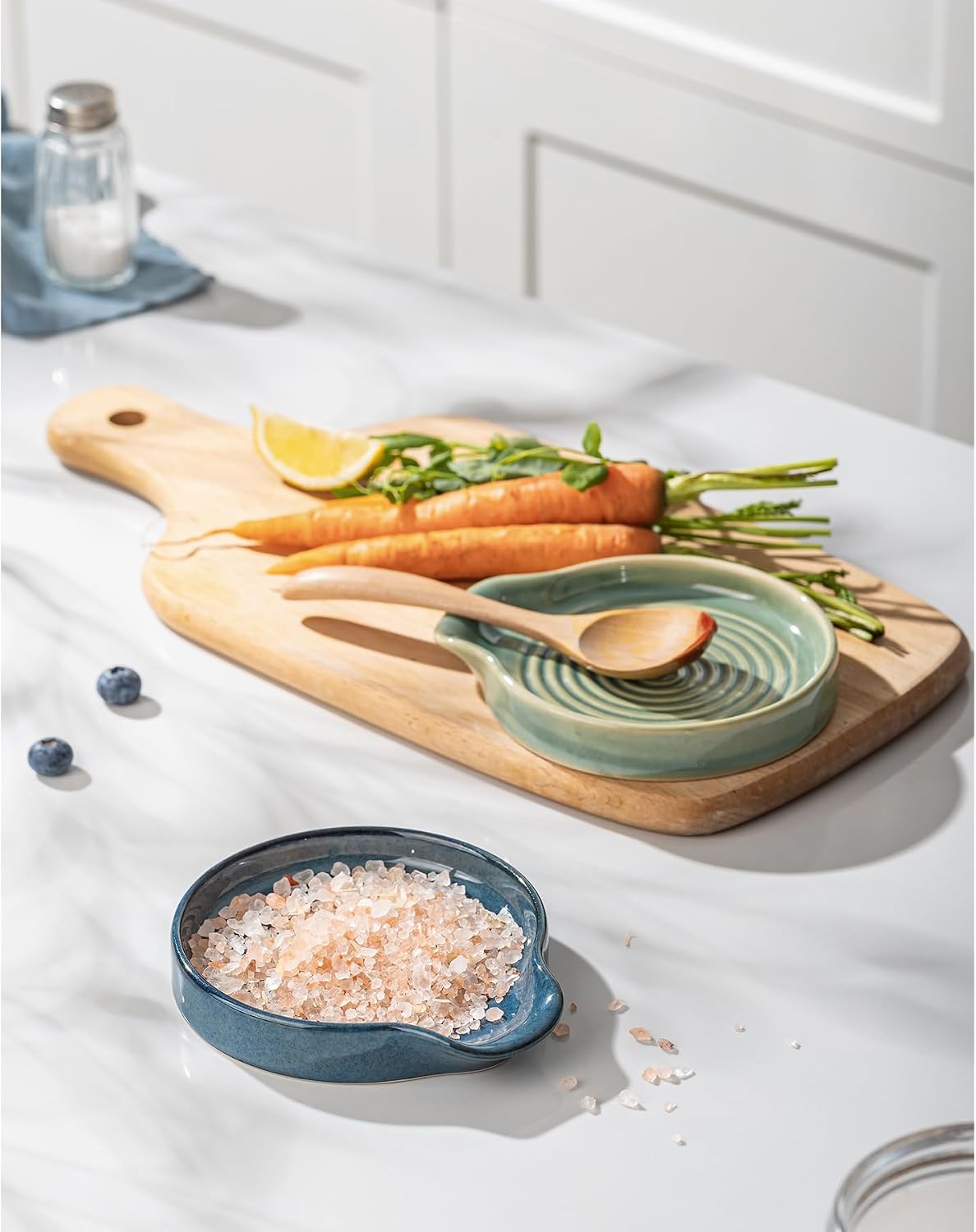 Ceramic Spoon Rest, 7.48 Inches Spoon Holder for Kitchen Counter, Kitchen Accessories, Dishwasher Safe, White