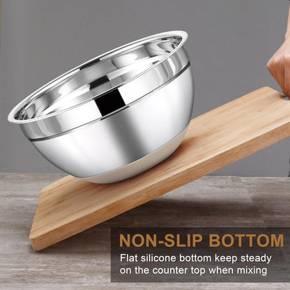 6 PCS Mixing Bowls with Lid Set, Size 7 & 3.5 & 2.5 & 2 & 1.5 & 1QT