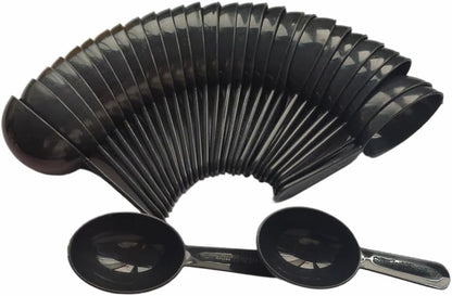 Black Short Handle Plastic Espresso Spoons, 3.8 Inch Long 0.25OZ Coffee Measuring Spoons Mini Tablespoon Scoop Dessert Spoon for Coffee Tea Sugar Cereal and Milk Powder (30 Pack)