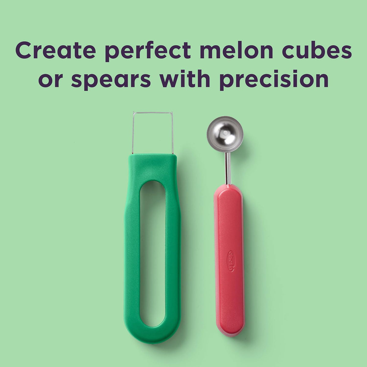 Watermelon Cube N Scoop Tool Set - 2-in-1 Design, Green