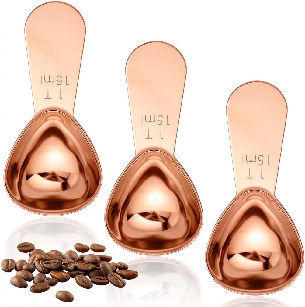 3 Pcs Stainless Steel 15 ml 1 Tablespoon Scoop,Rose Gold | 1 Tablespoon Measuring Spoon, Short Handle Tablespoon Scoop for Powder for Coffees,Protein Powder,Sugar