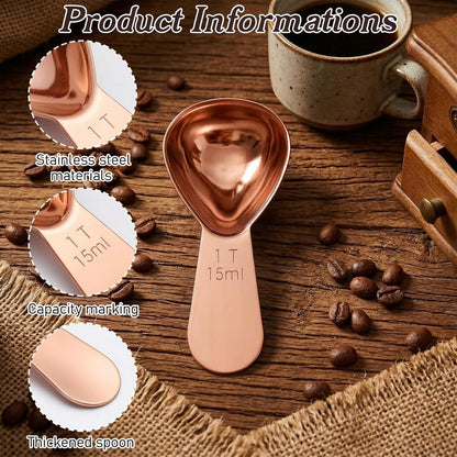 3 Pcs Stainless Steel 15 ml 1 Tablespoon Scoop,Rose Gold | 1 Tablespoon Measuring Spoon, Short Handle Tablespoon Scoop for Powder for Coffees,Protein Powder,Sugar