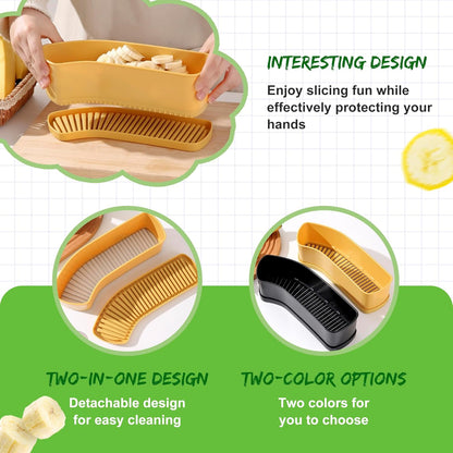 Extra Large Fruit Slicer Banana Cutter, Strawberry Slicer, Cucumber, Speed for Egg Cheese Butter Cutter Hot Dog Grape, Strawberry Cutter kitchen(Yellow)
