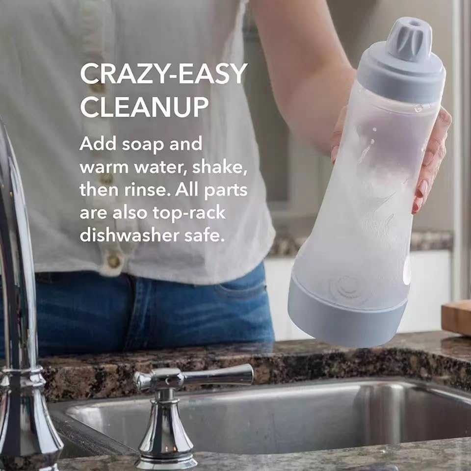 2 Pack Pancake Batter Dispenser Bottle with Mixing Ball, Wide Mouth Squeeze Bottle for Pancake, Waffle, Crepe Batter, Measuring Marked Batter Mixer Cup, No Mess No Drip, Easy Clean Baking Bottle