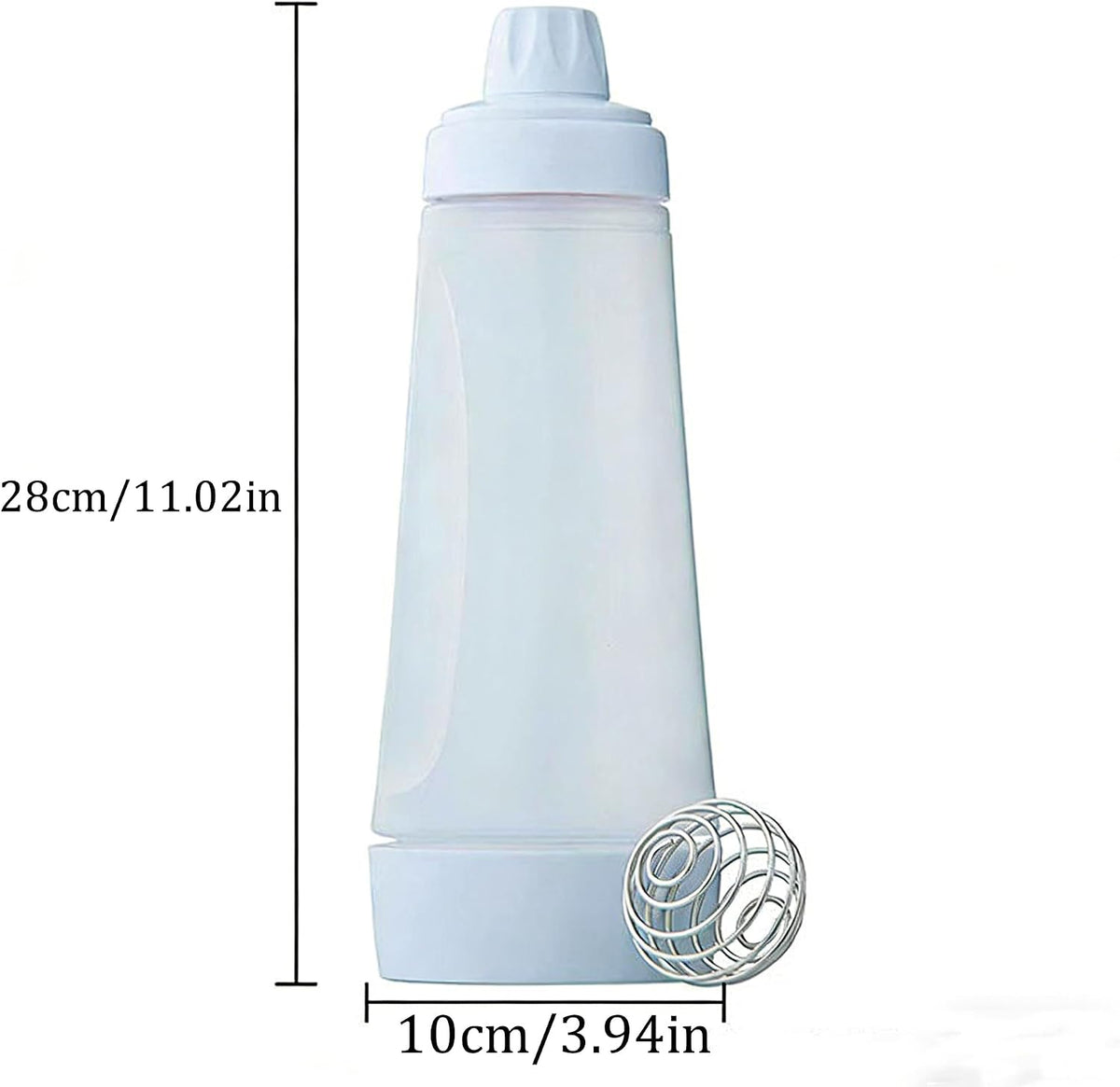 2 Pack Pancake Batter Dispenser Bottle with Mixing Ball, Wide Mouth Squeeze Bottle for Pancake, Waffle, Crepe Batter, Measuring Marked Batter Mixer Cup, No Mess No Drip, Easy Clean Baking Bottle
