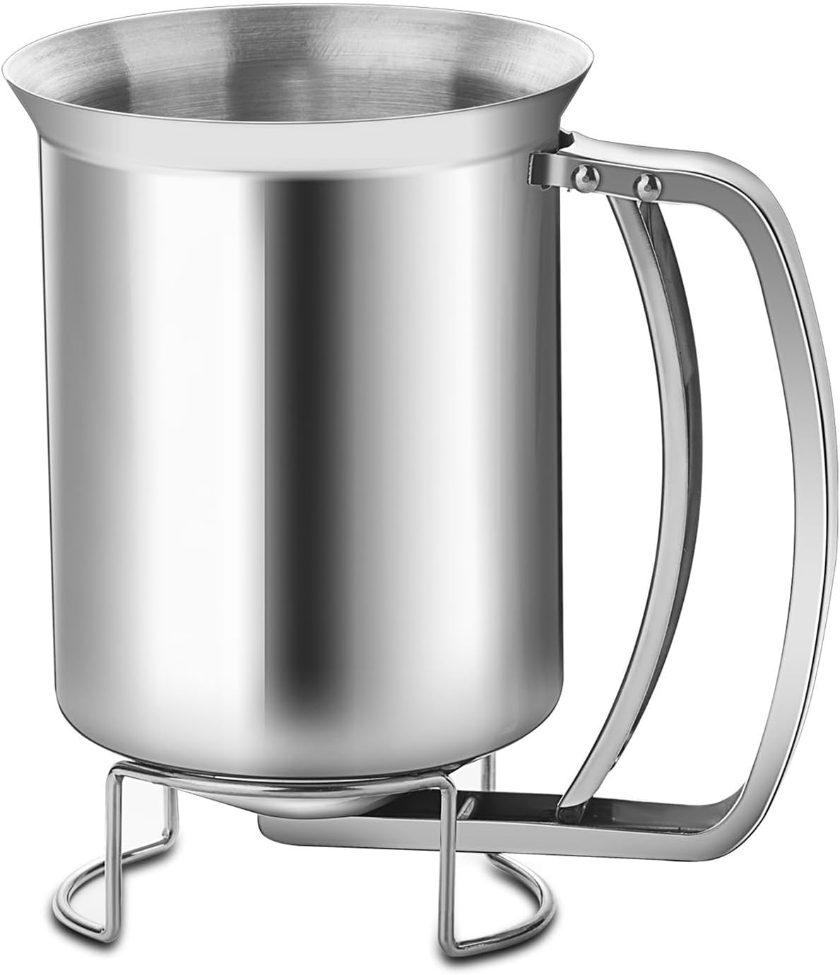 Batter Dispenser 680ml Funnel Stainless Steel Texture Suitable for Cupcake Waffles Features Adjustable Flows Pancakes Dispenser