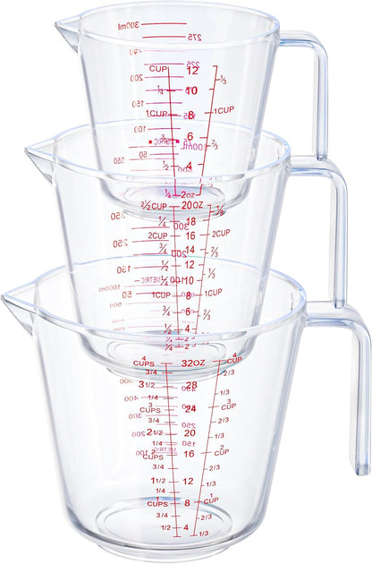 Measuring Cups, Plastic Measuring Cups Set of 3-1000ml, 600ml, 300ml