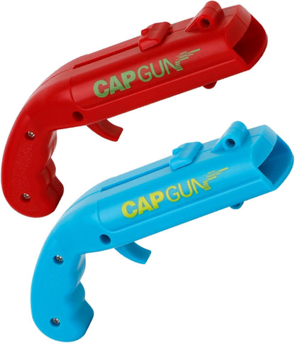 Beer Bottle Opener Gag Gifts Cap Gun Bottle Opener Fun Practical Tool For Beer Enthusiasts Suitable For Camping Festivals College Gatherings Pool Parties (1, Red-Blue-Black-Grey)