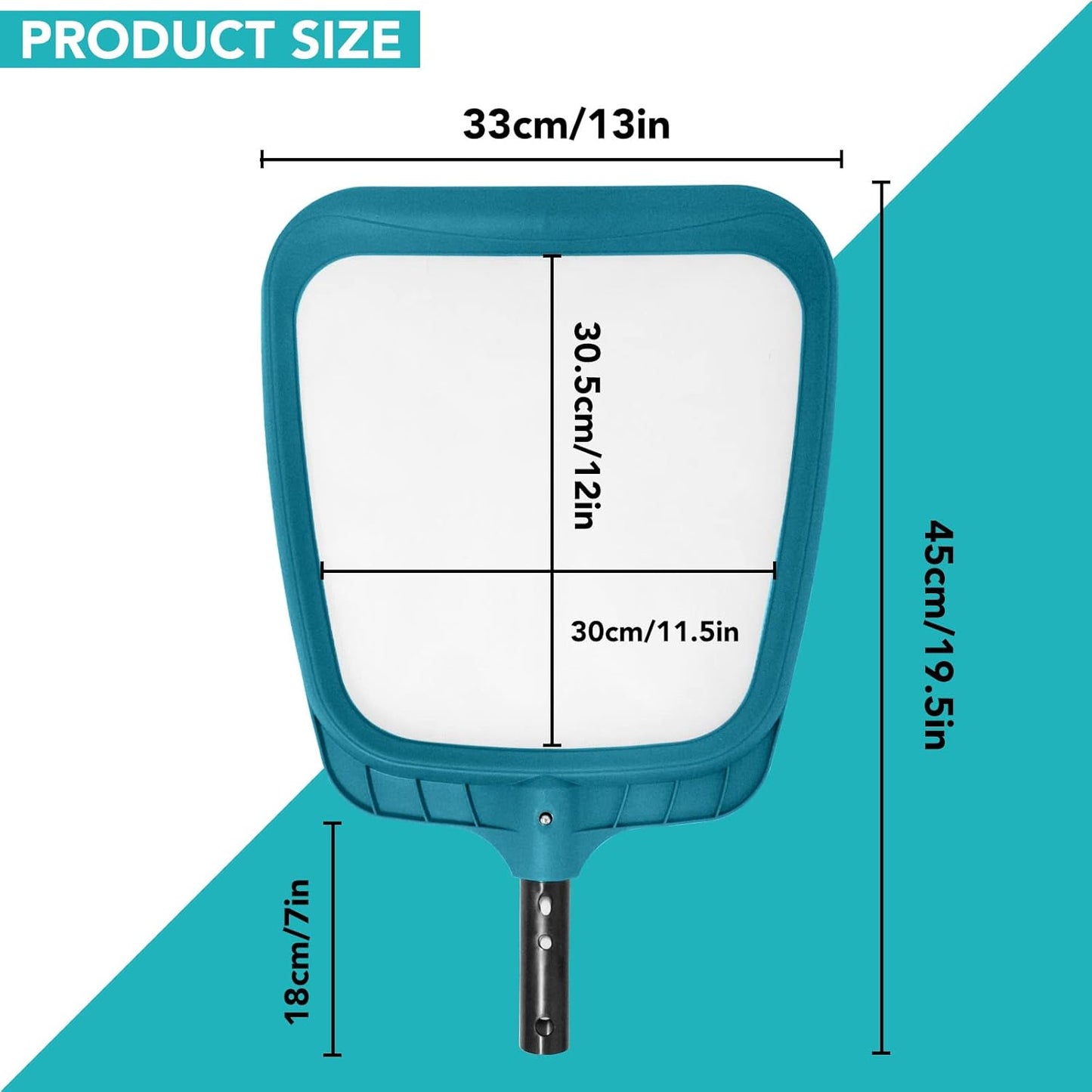 Fine Mesh Pool Leaf Skimmer, Pool Surface Cleaning Net (Pole Not Included) | Pool Flat Net, Swimming Cleaning Tools, Plastic Frame Nylon Debris Nets for Ponds, Spas, Inground & Above Ground Pools