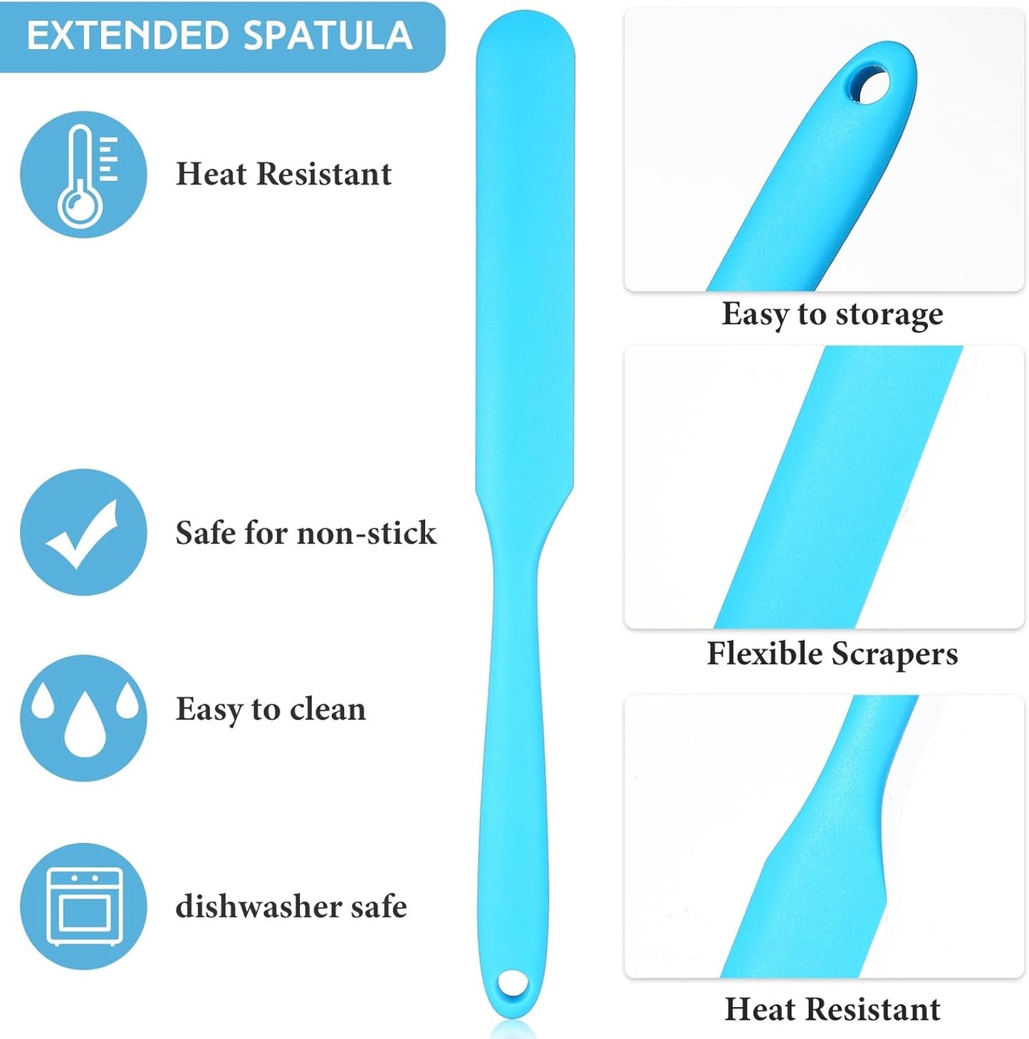 24 Pcs Silicone Spatulas Set Icing Spatula Heat Resistant Spatula Silicone Flexible Non Stick Jam Scraper with Handle Mixing Batter Scraper for Butter Cake Cream Icing Cooking Kitchen Baking
