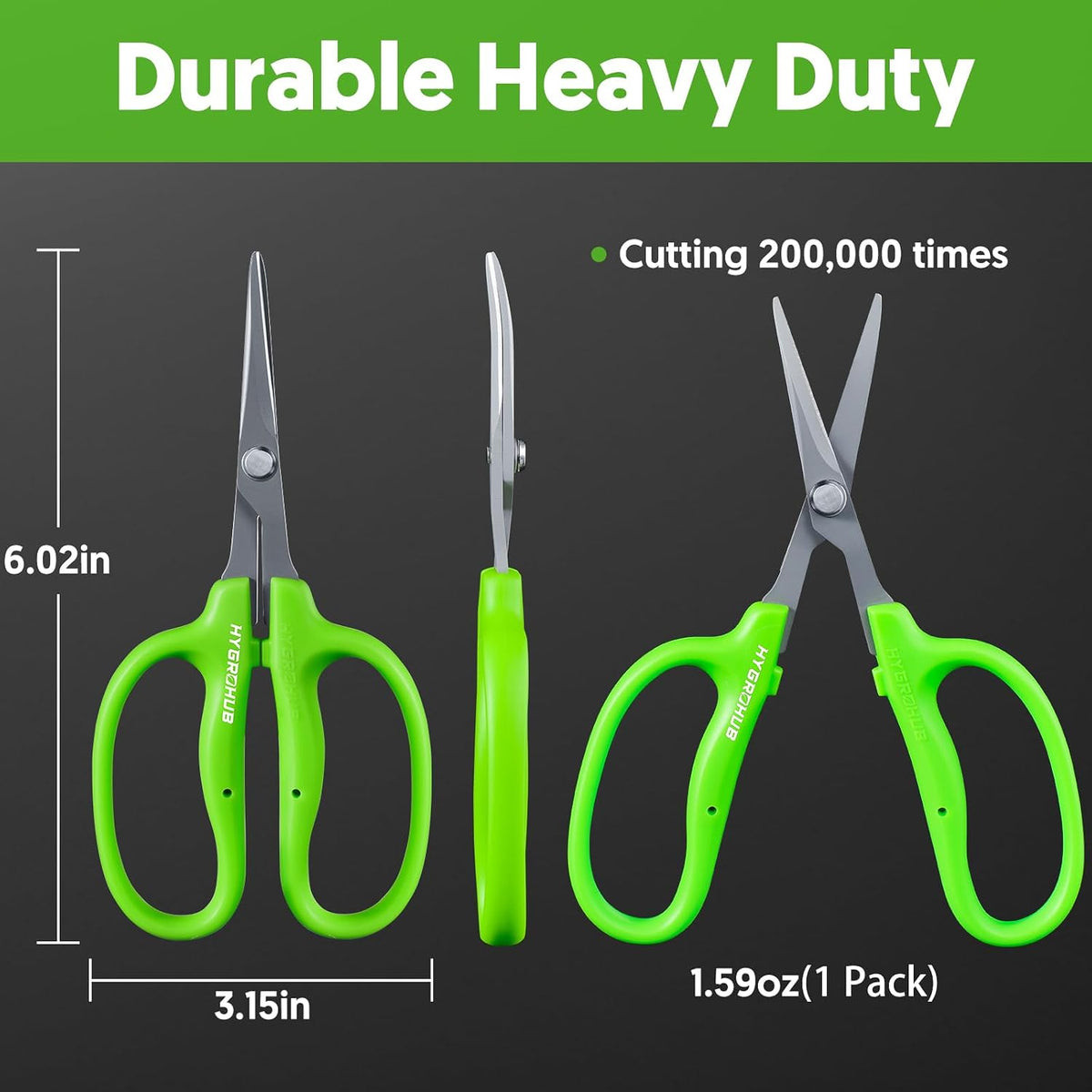 Garden Scissors, 6-in Curved Blade Pruning Shears, Non-Stick Coated Steel