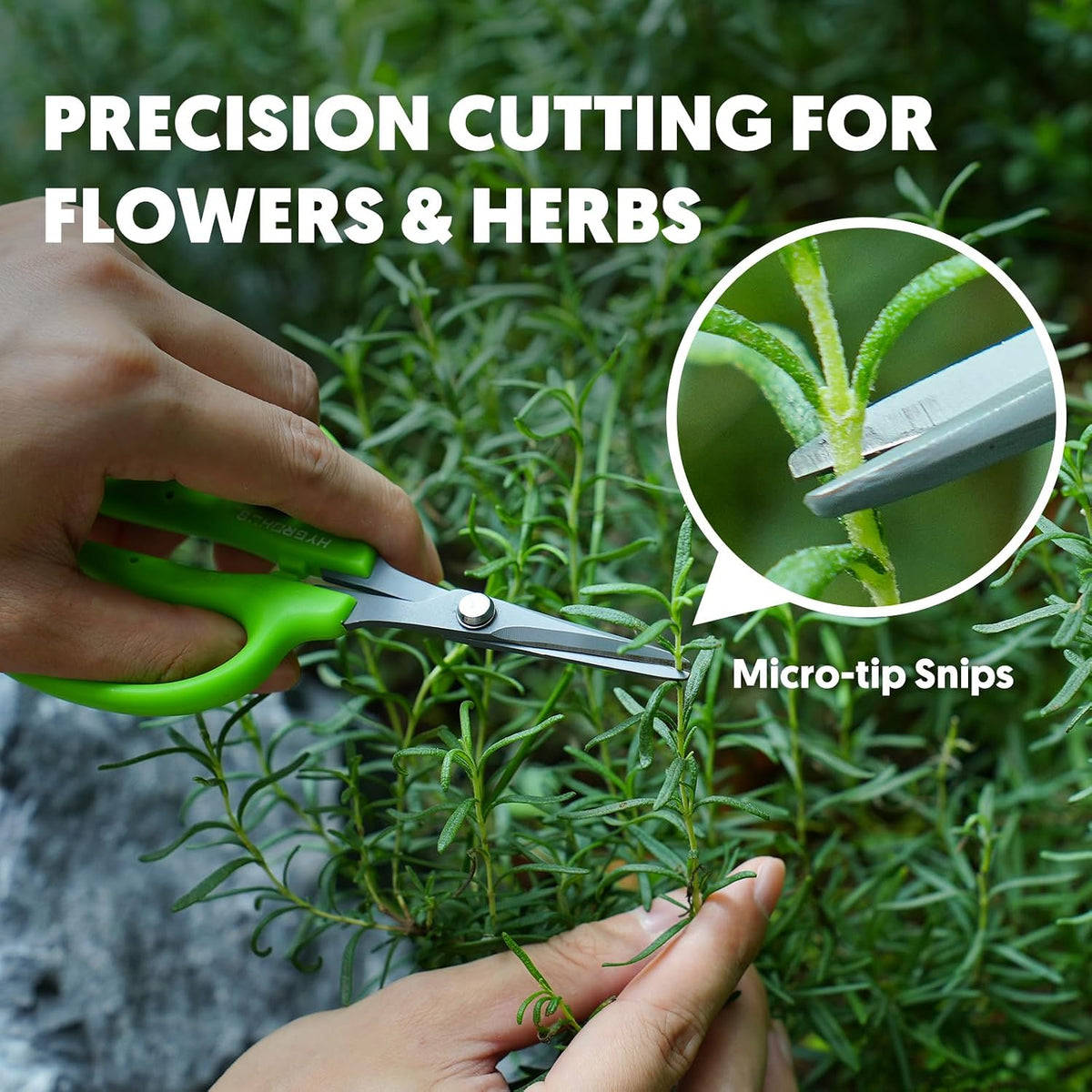 Garden Scissors, 6-in Curved Blade Pruning Shears, Non-Stick Coated Steel