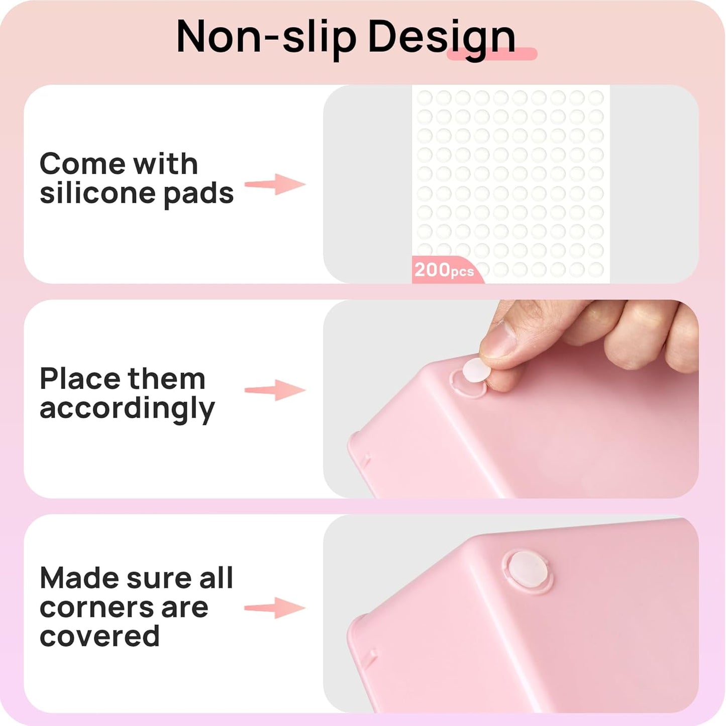 44 PCS Clear Plastic Drawer Organizers Set, Vanity Organizer Trays | 4-Size Versatile Makeup Organizer, Non-Slip Storage Containers for Makeup, Jewelries, Bedroom，Kitchen Utensils and Office