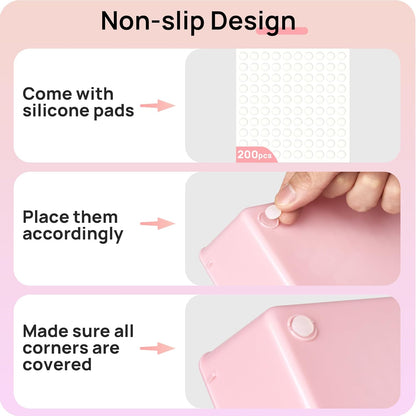 44 PCS Clear Plastic Drawer Organizers Set, Vanity Organizer Trays | 4-Size Versatile Makeup Organizer, Non-Slip Storage Containers for Makeup, Jewelries, Bedroom，Kitchen Utensils and Office