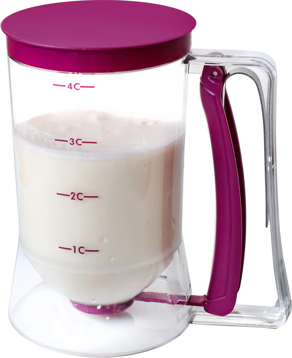 Pancake Cupcake Batter Dispenser Tool - Great for Cupcakes Muffins Creeps Cakes & Waffles – With Measuring Label –