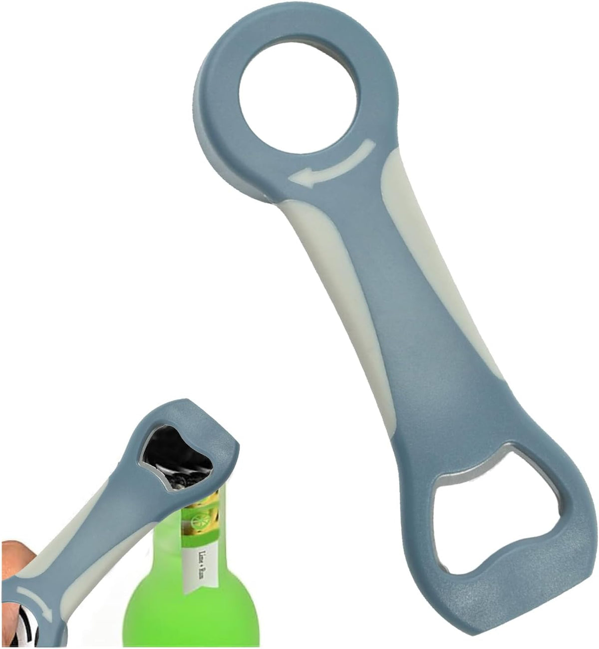 Pop Bottle Opener 4-in-1 Jar Top Twist Cap Remover Multifunctional Soda Can Tabs Opener for Seniors Grip Water Lid Lifter Kitchen Gadgets for Arthritis Easy Canning Tool Protector (Bule)