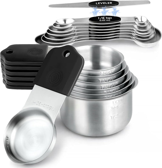 Magnetic Measuring Cups and Spoons Set, Kitchen Measuring Tools for Cooking and Baking