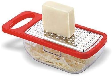 AJE Compact Grater for Vegetable and Cheese with Container- Plastic Cheese Grater with Container Box Storage for Cheese, Vegetables, Fruits, Ginger, Best for Travelling (Multicolor) Pc of 1