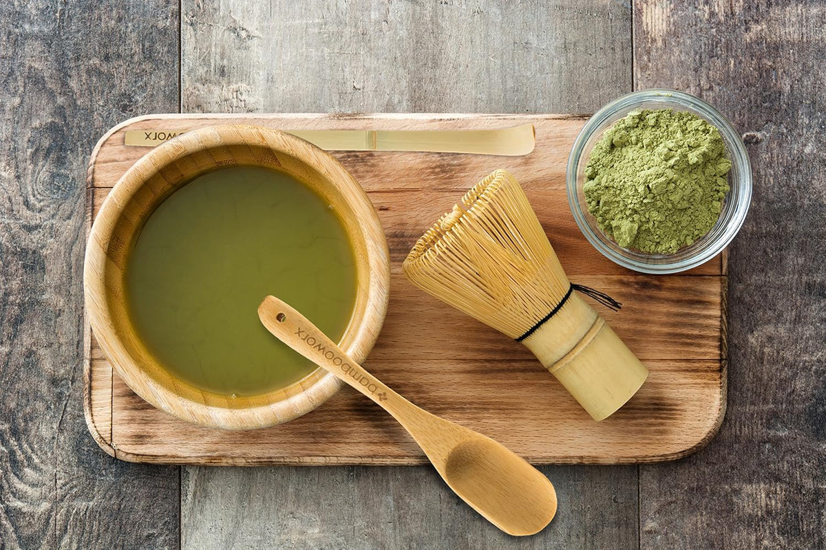 Matcha Whisk Set - (Chasen), Traditional Scoop (Chashaku), Tea Spoon