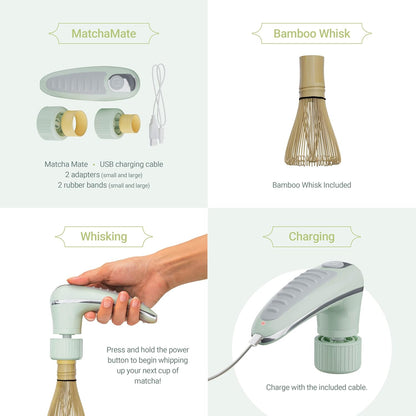 Matcha Whisk Set - (Chasen), Traditional Scoop (Chashaku), Tea Spoon