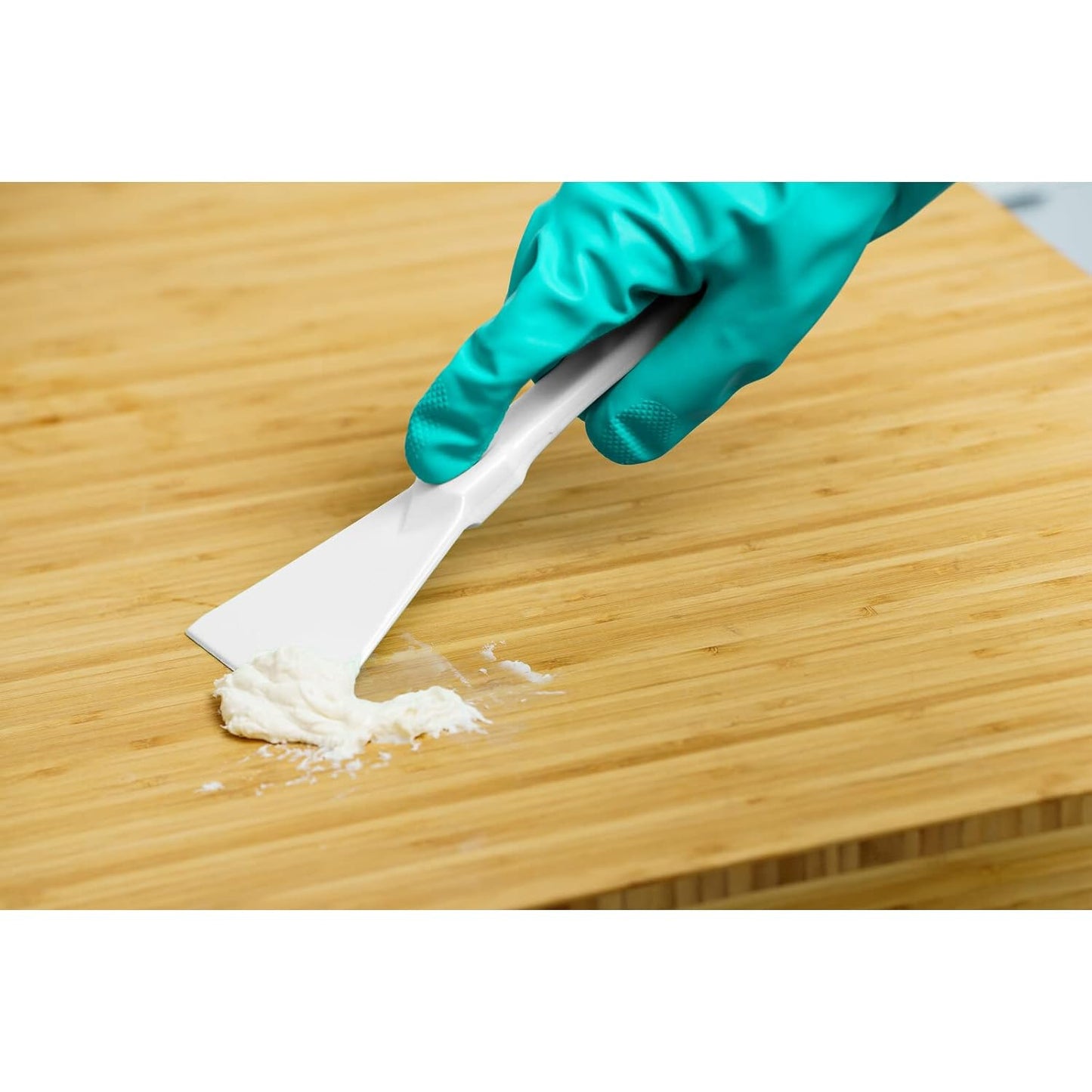 Polypropylene Scraper Tool Food Safe Scraper for Removing Caked-On Residue in Commercial Kitchens, Plastic, 7.82 x 3 Inches, White