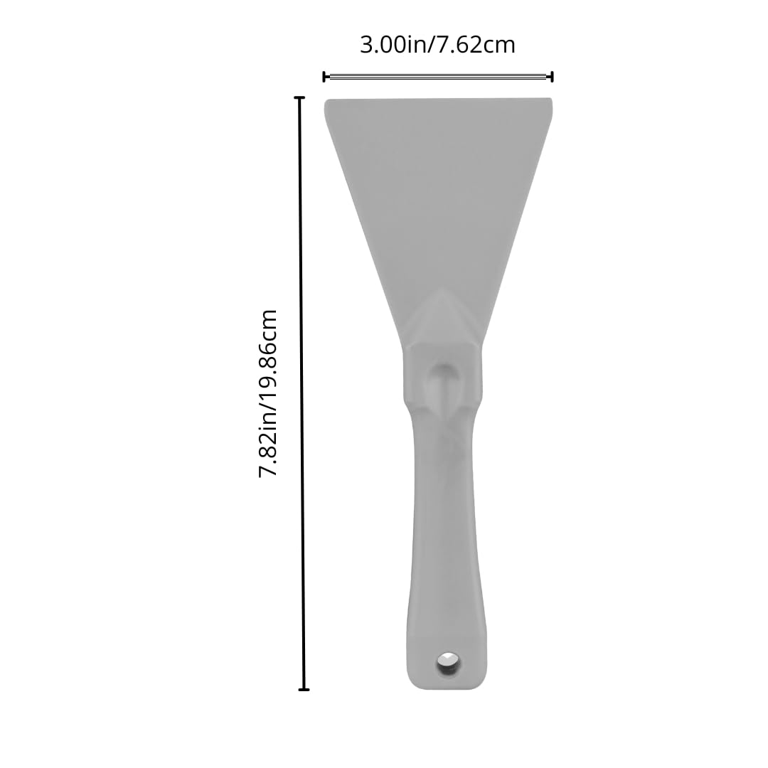 Polypropylene Scraper Tool Food Safe Scraper for Removing Caked-On Residue in Commercial Kitchens, Plastic, 7.82 x 3 Inches, White