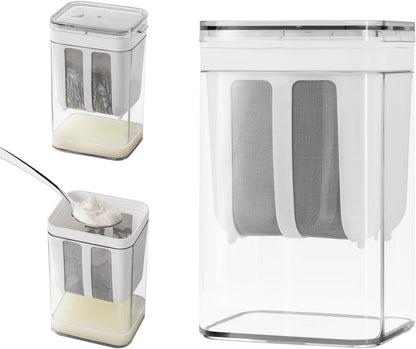 Greek Yogurt Strainer, 1800ml Fine Mesh Strainer with Bag & Lid