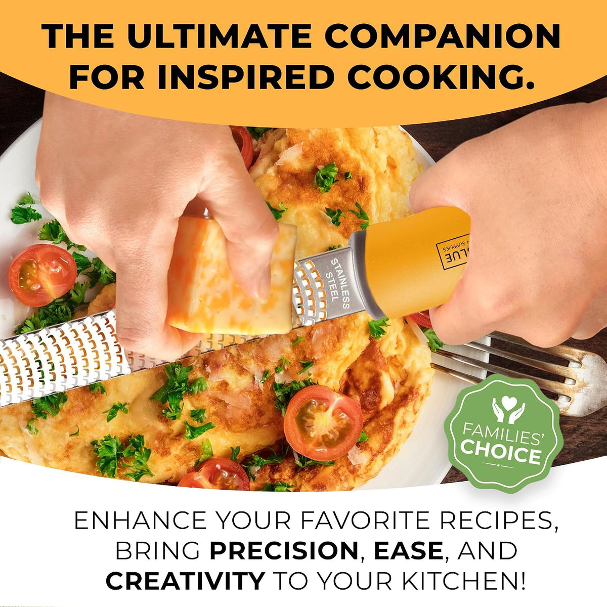 Lemon Zester & Cheese Grater - Premium Citrus Zester, Kitchen Grater for Parmesan, Chocolate, Fruits, Vegetables, Ginger, Garlic, Nutmeg - Stainless Steel Blades with Protective Cover, Black