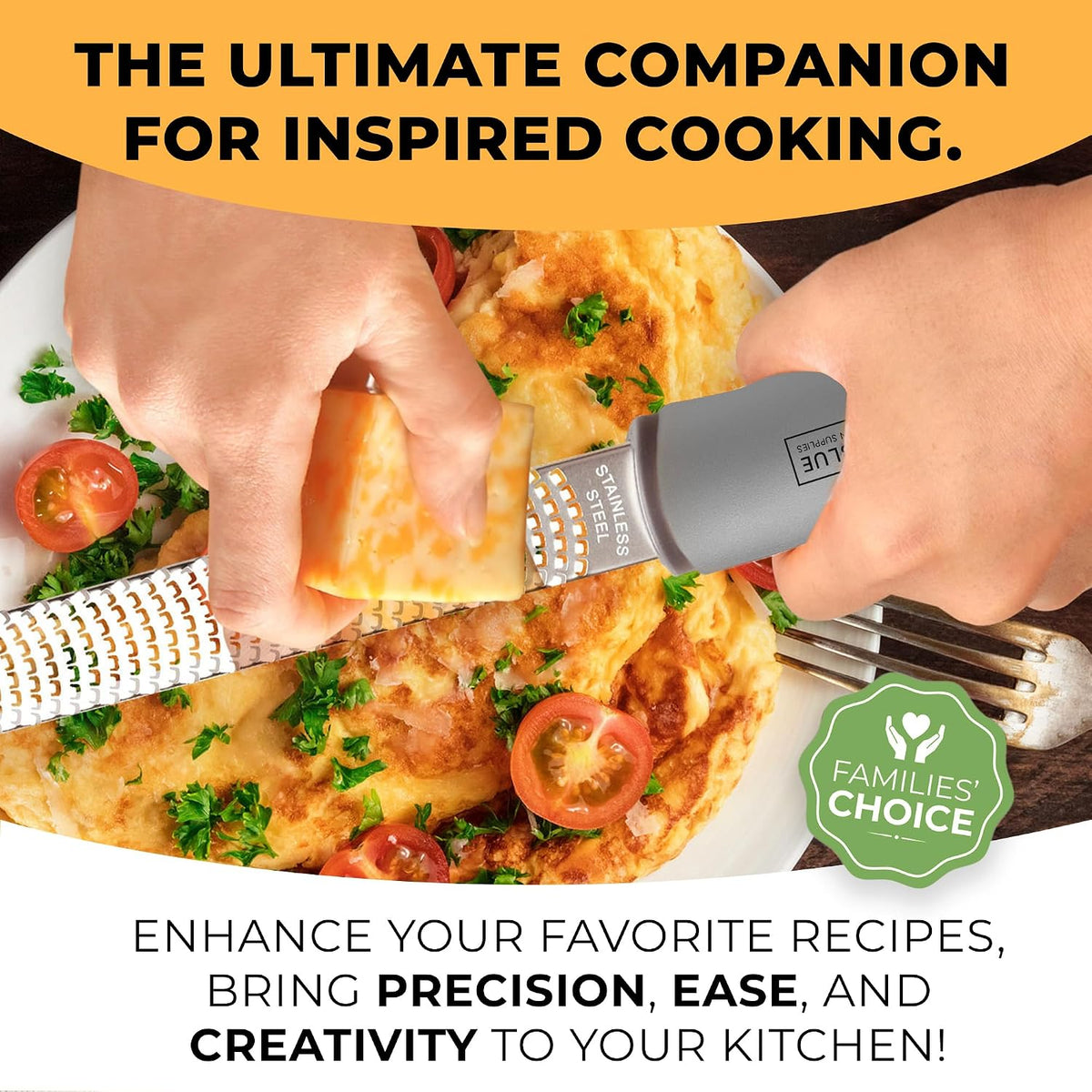 Lemon Zester & Cheese Grater - Premium Citrus Zester, Kitchen Grater for Parmesan, Chocolate, Fruits, Vegetables, Ginger, Garlic, Nutmeg - Stainless Steel Blades with Protective Cover, Black