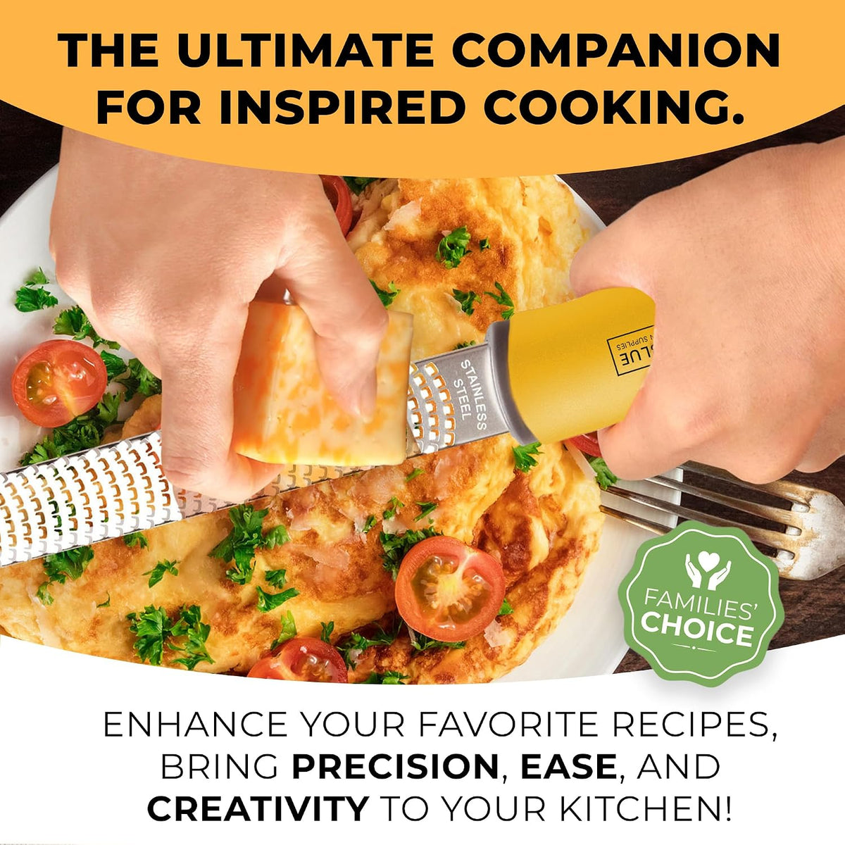 Lemon Zester & Cheese Grater - Premium Citrus Zester, Kitchen Grater for Parmesan, Chocolate, Fruits, Vegetables, Ginger, Garlic, Nutmeg - Stainless Steel Blades with Protective Cover, Black