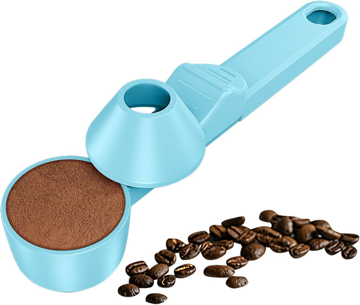 Coffee Scoop & Funnel for Reusable K Cup Refillable Coffee Pods, Coffee Measuring Spoon 2 Tablespoon Capacity, Scoop with Funnel for Ground Coffee, Protein Powder, Tea (Black, 1 Pack)