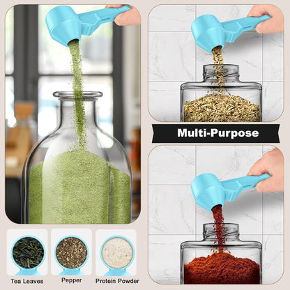 Coffee Scoop & Funnel for Reusable K Cup Refillable Coffee Pods, Coffee Measuring Spoon 2 Tablespoon Capacity, Scoop with Funnel for Ground Coffee, Protein Powder, Tea (Black, 1 Pack)