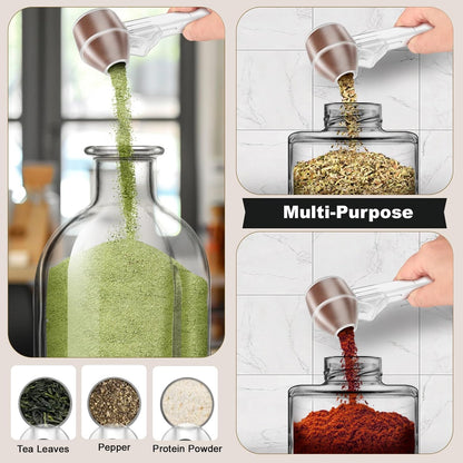 Coffee Scoop & Funnel for Reusable K Cup Refillable Coffee Pods, Coffee Measuring Spoon 2 Tablespoon Capacity, Scoop with Funnel for Ground Coffee, Protein Powder, Tea (Black, 1 Pack)